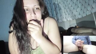 Slut Wife Watch Random Guy Stroke and Cum While Her Husband Sl**p Next to Her - 3 image