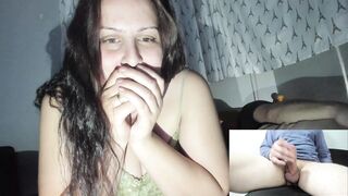 Slut Wife Watch Random Guy Stroke and Cum While Her Husband Sl**p Next to Her - 4 image